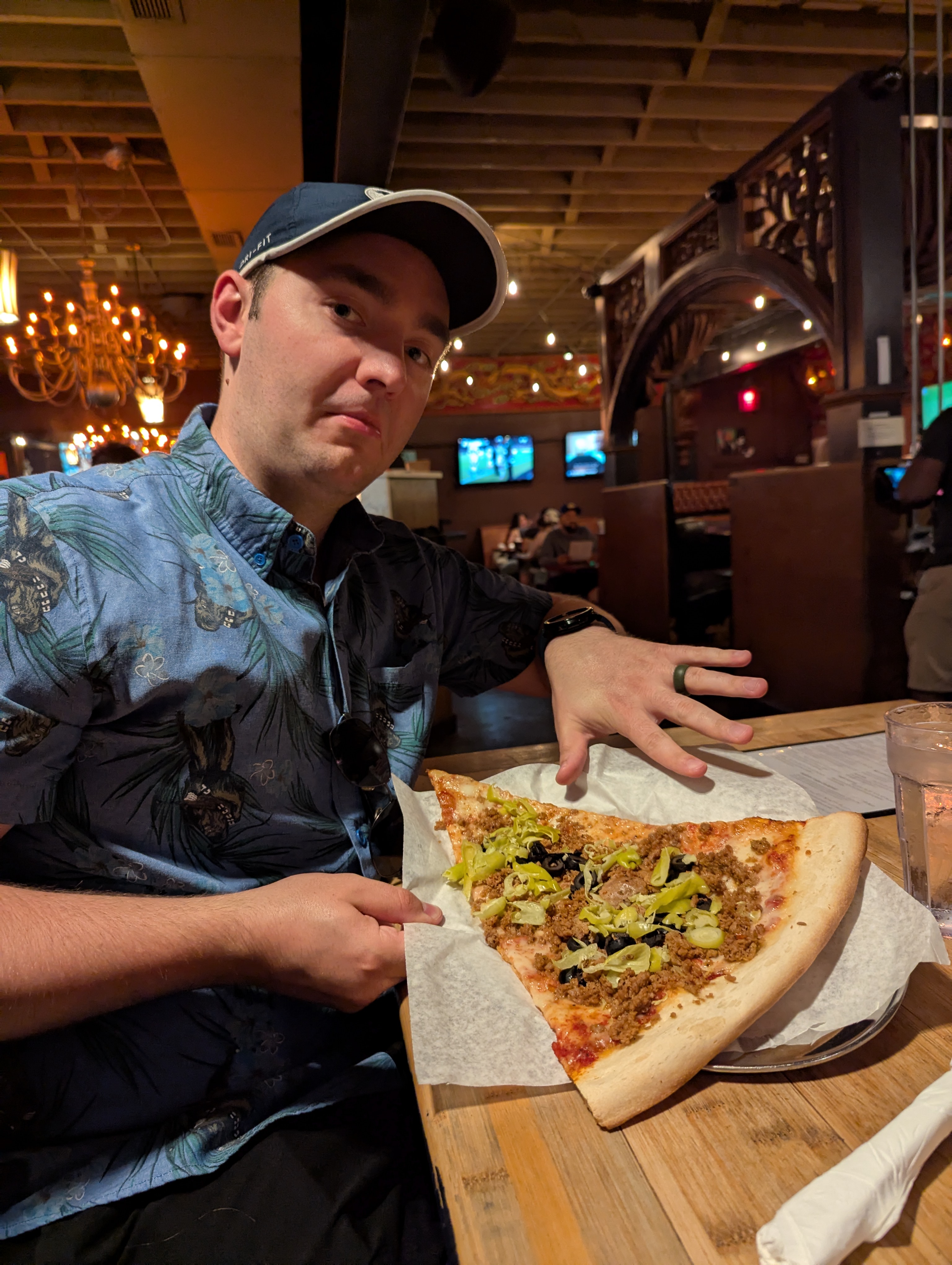 Vin finds a giant slice of pizza